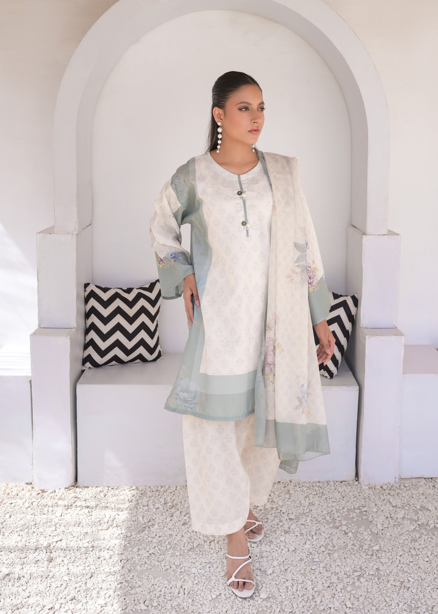 The Affordable Designer Ivory Floral Women 3pcs