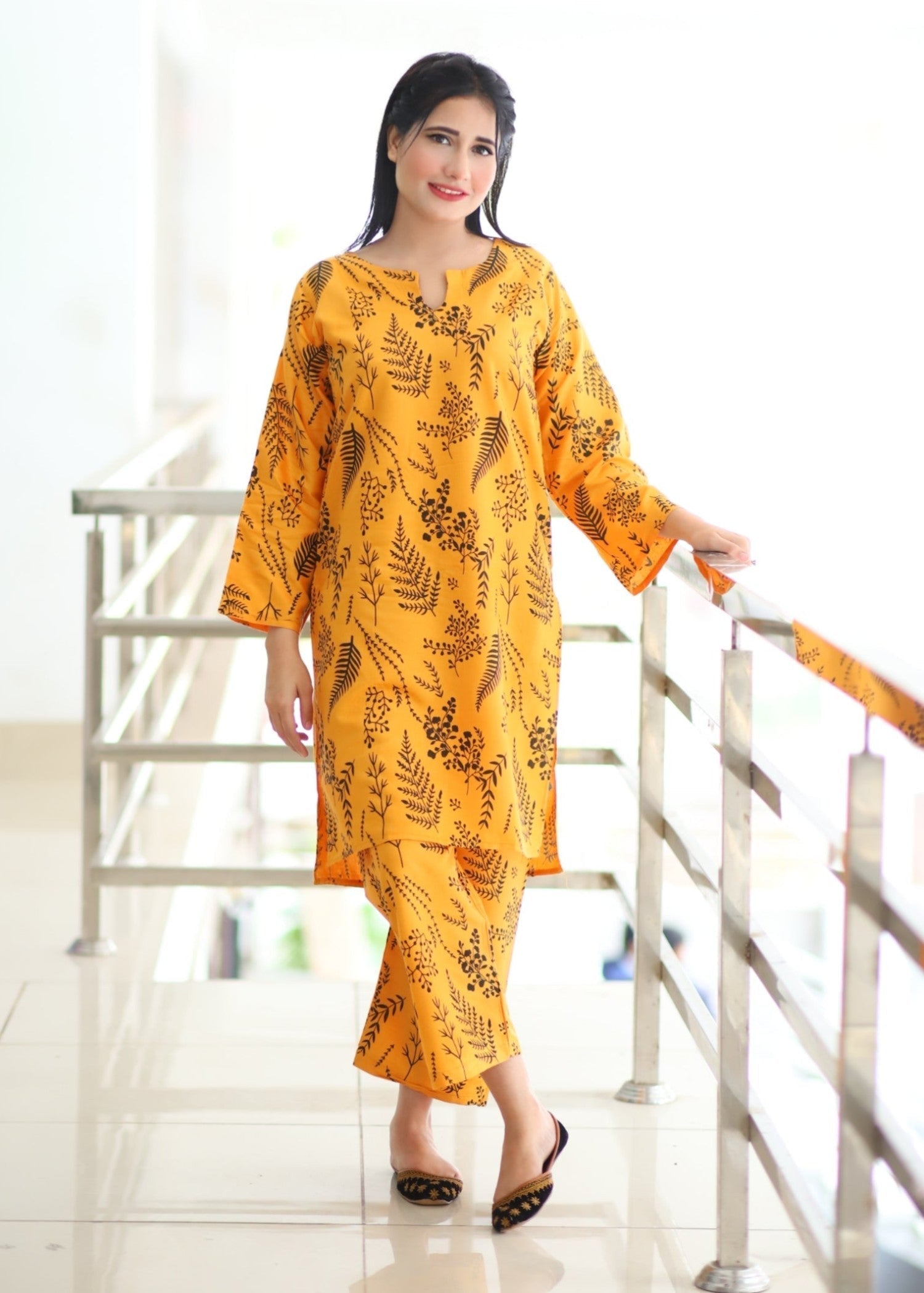 Anabya Garments Mustard Petal Women 2pcs