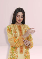 Tasneem Shamim Floral Beige Women 1pcs
