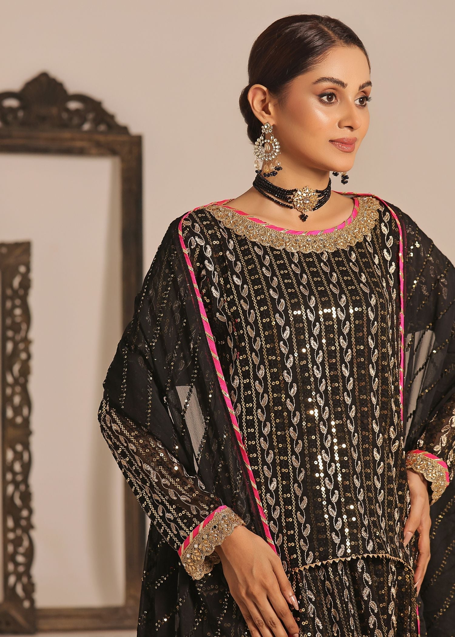 Ayesha Closet Shadmani Black Charm Women 3pcs