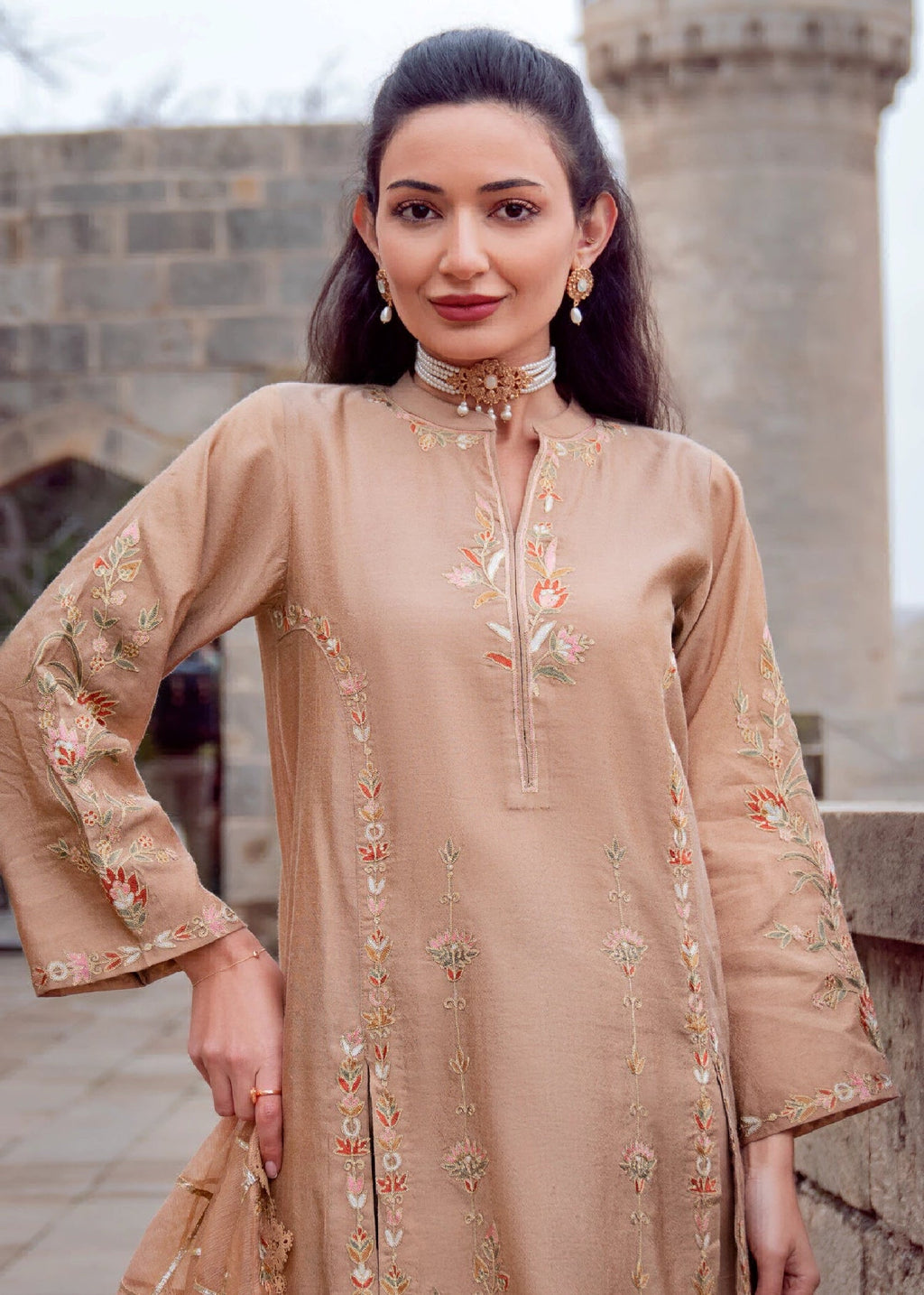 Muntaha By Shanzay Beige Ruhiya Women 3pcs