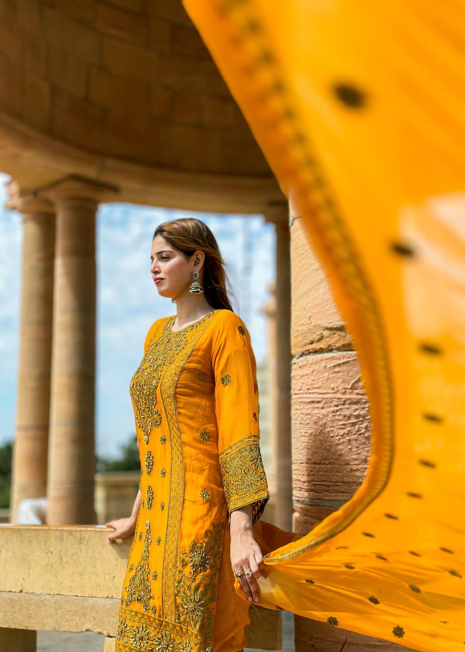 Four Season Boutique Fariha Jahan Mustard Women 3pcs