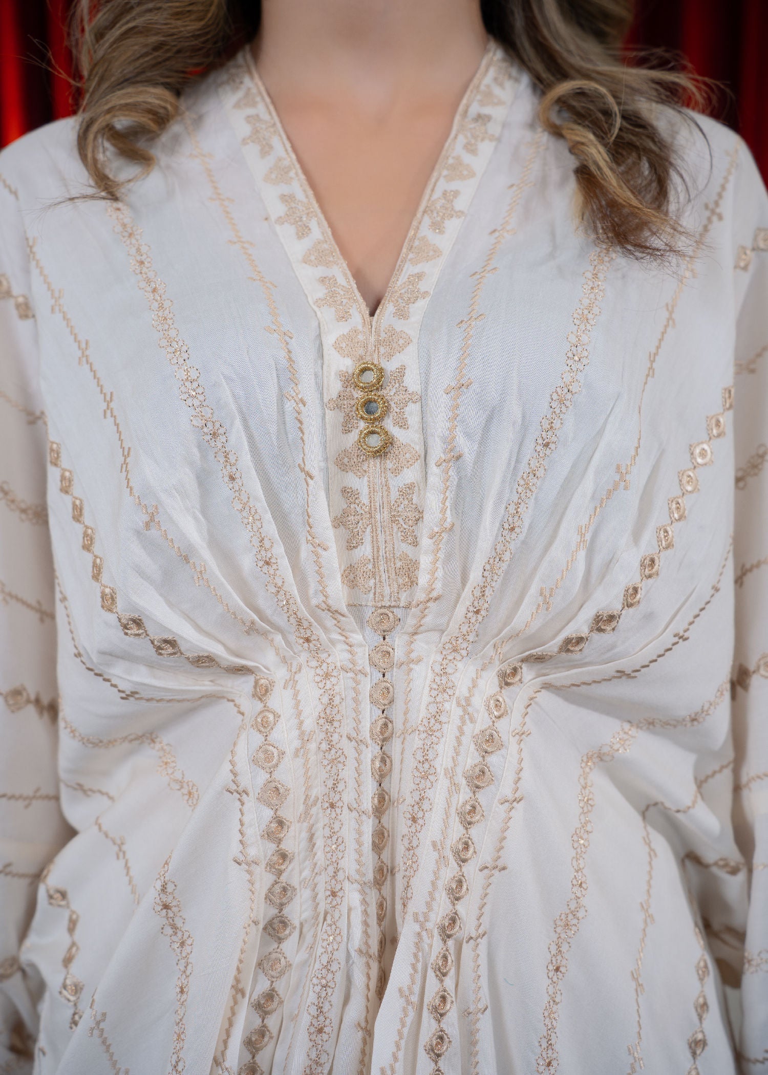 Sahibas By Mirza Flame Kaftan (White) Women 1pcs