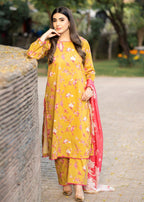 Jazayn LEMON YELLOW CAMBRIC Women 3pcs