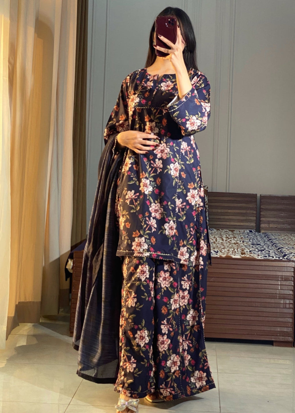 Ayesha B navyblue (seema) Women 3pcs