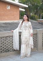 Rangoon Clothing Safeen White Women 3pcs