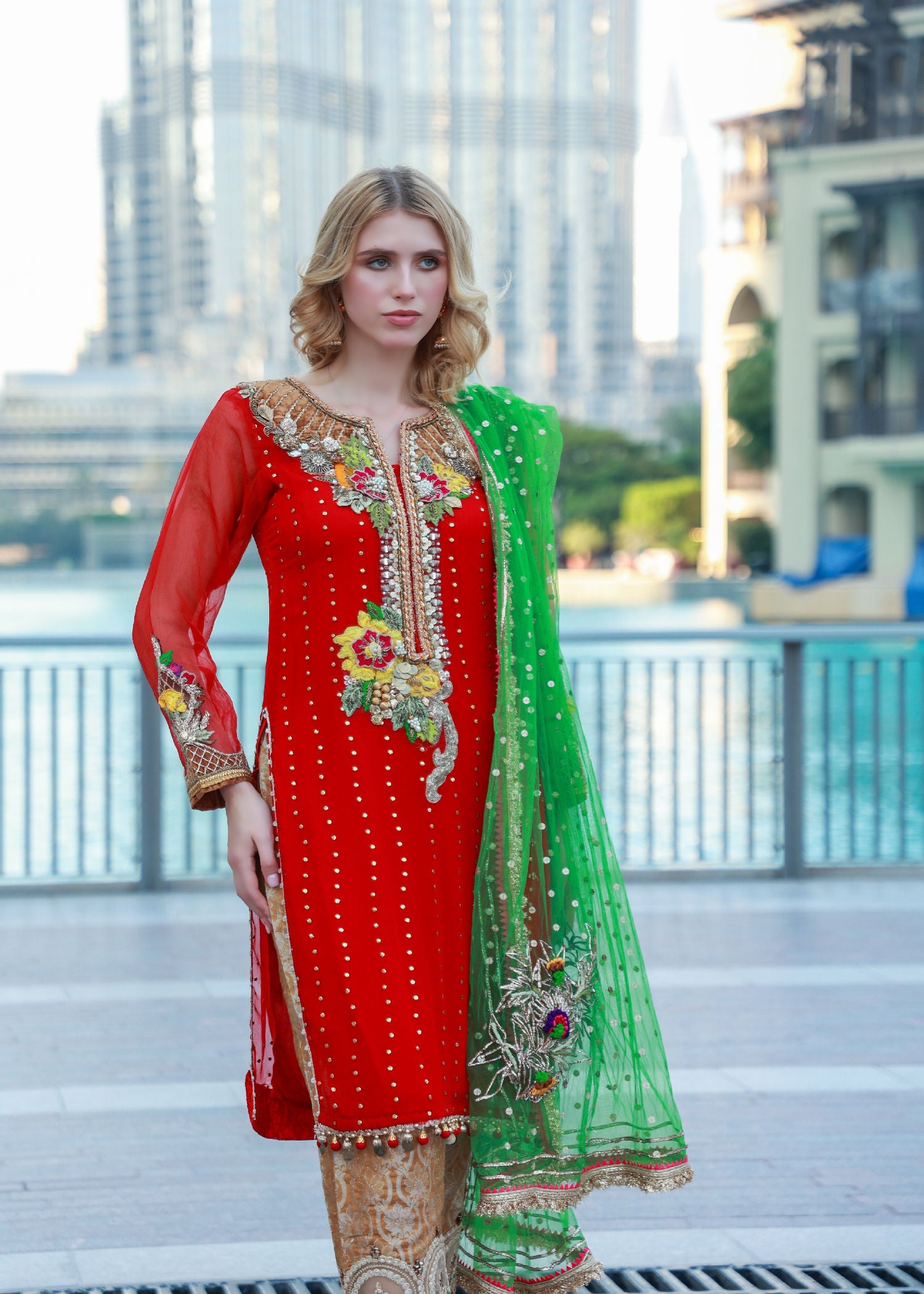 Khuda Baksh Creations Z 279 Red Women 4pcs