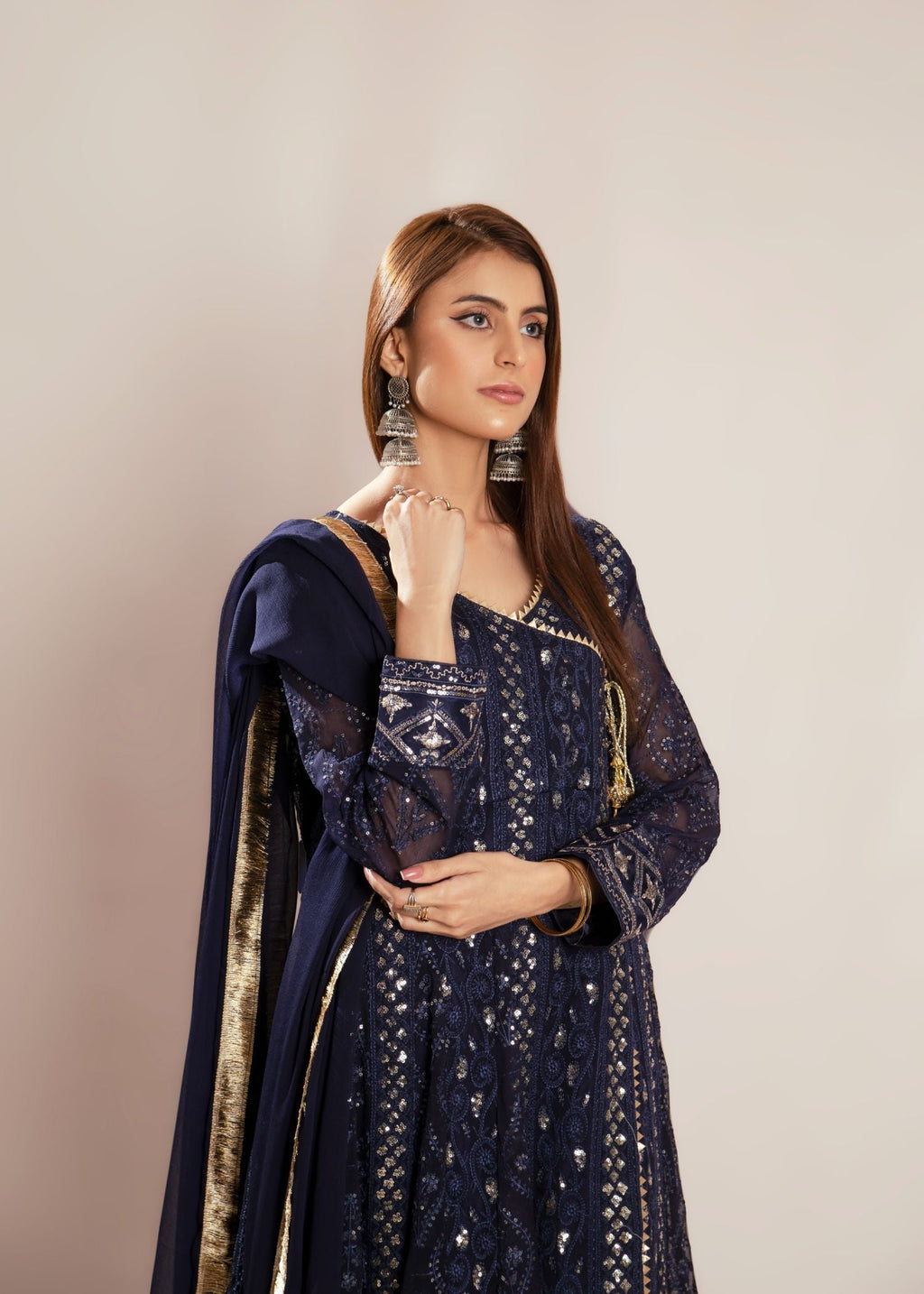 Manahils ANGRAKHA 099 MELANIE NAVY BLUE Women 3pcs