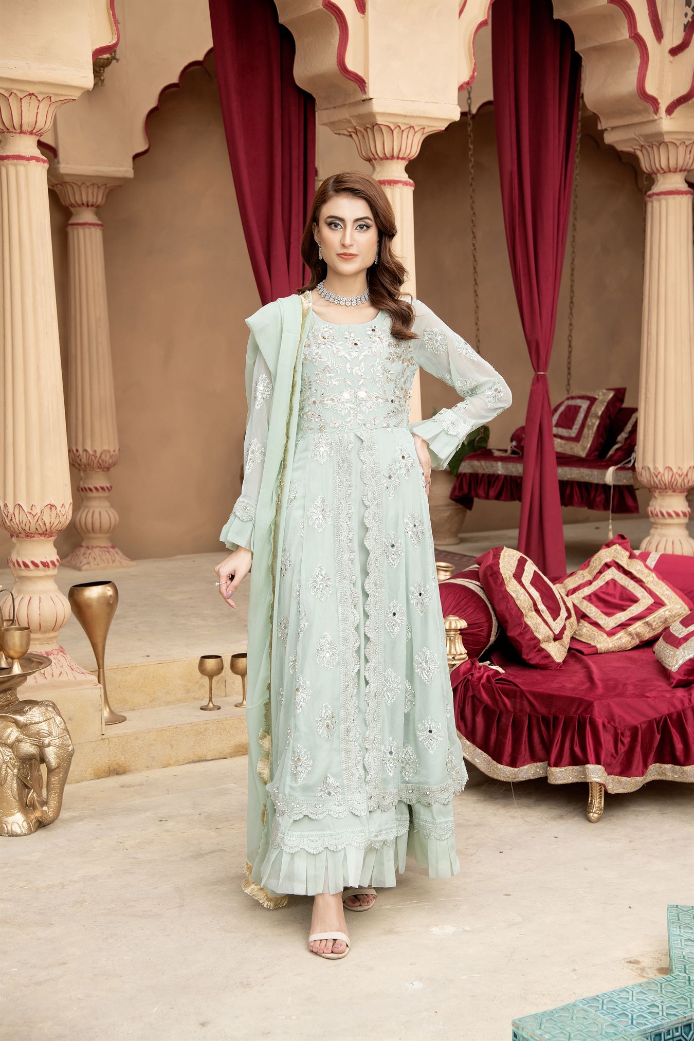 Manahils B 006 PASTEL GREEN Women 3pcs
