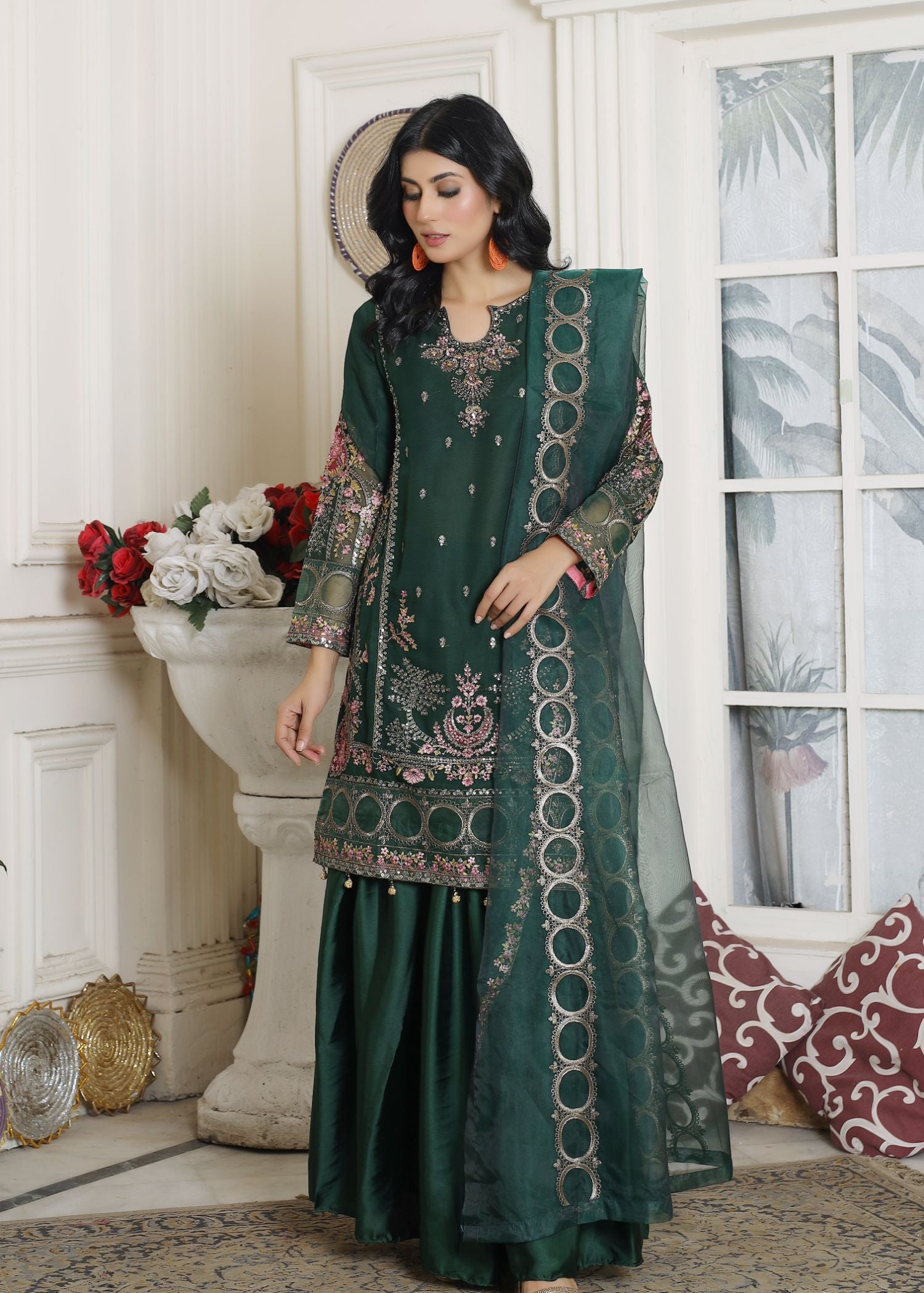Pehnawa By Bin Akram’s GRACEFUL GREEN CHIFFON Women 3pcs