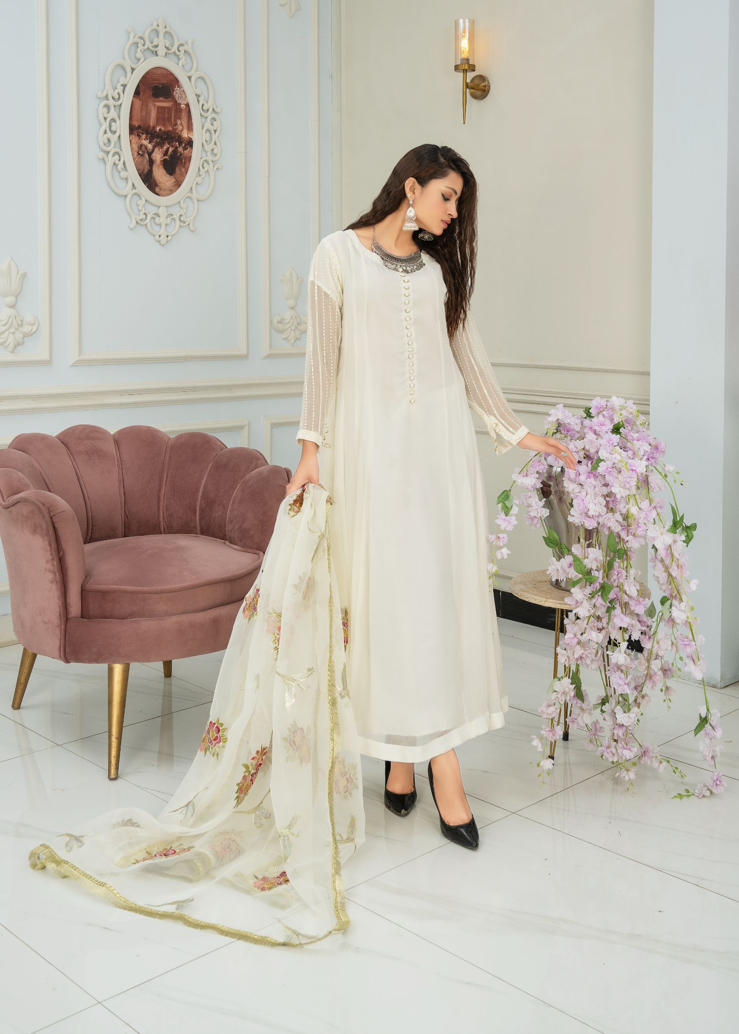 Pehnawa By Bin Akram’s HEAVENLY PETALS CHIFFON Women 3pcs