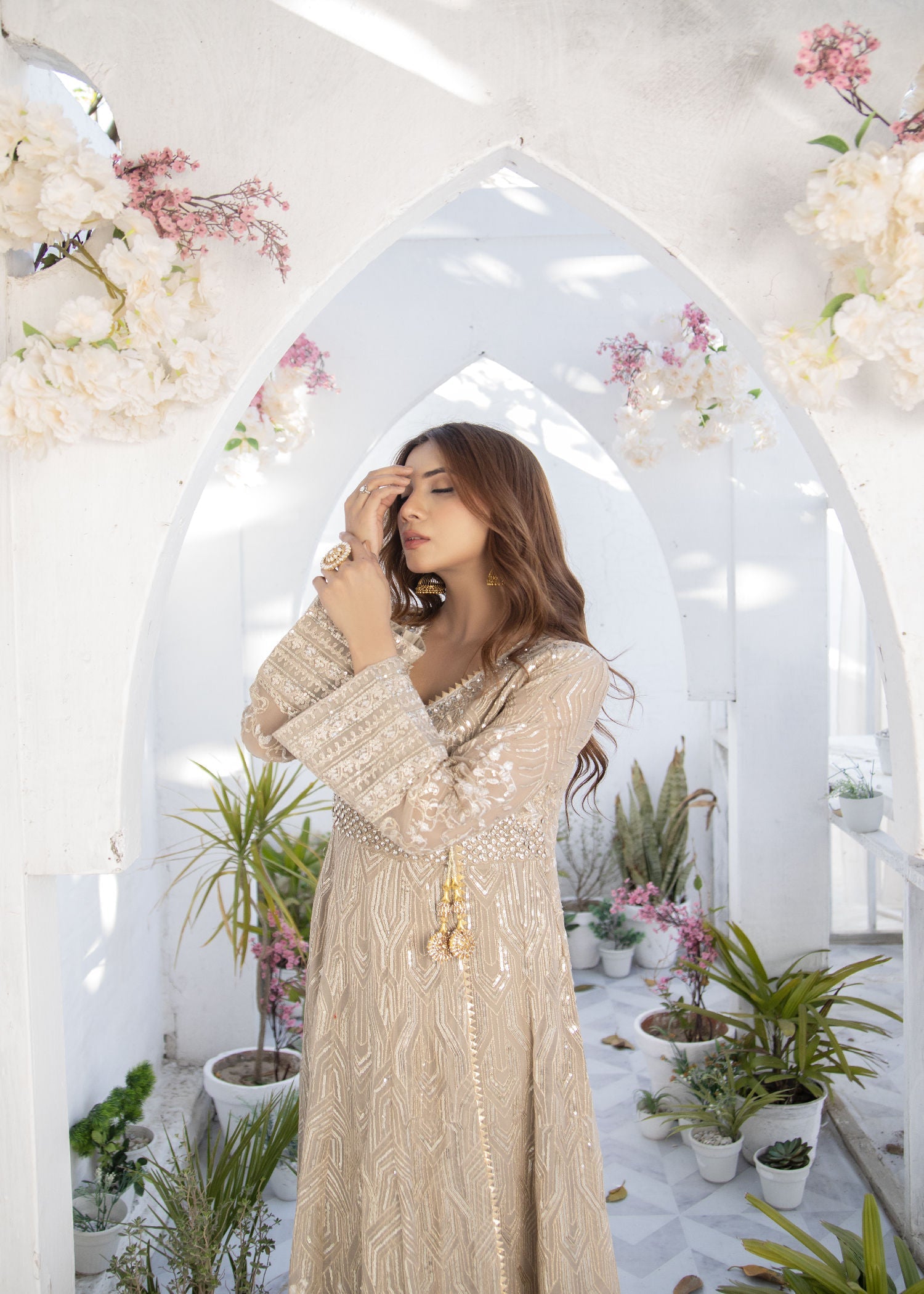 Manahils KURTI 105 CAMEL BROWN Women 3pcs