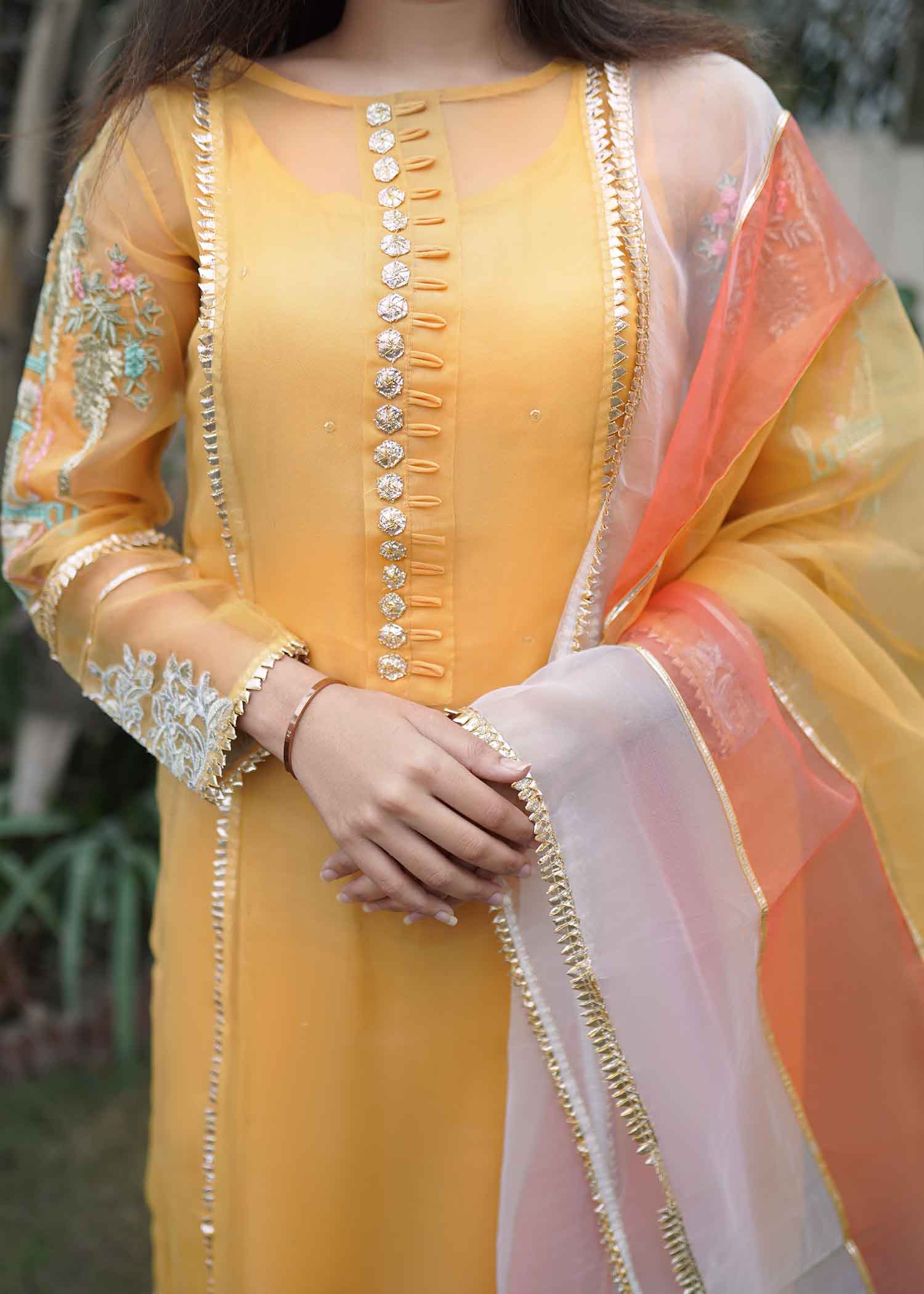 Hem Lotus Outfit Saffron Women 4pcs