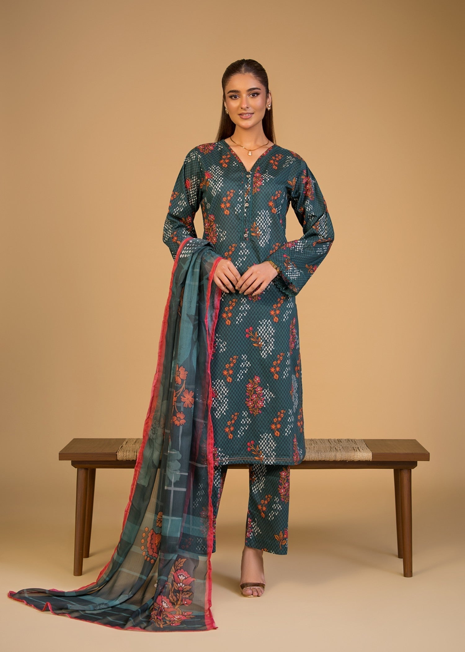 Bin Tayyab (BT006286 D GRN) Women 3pcs