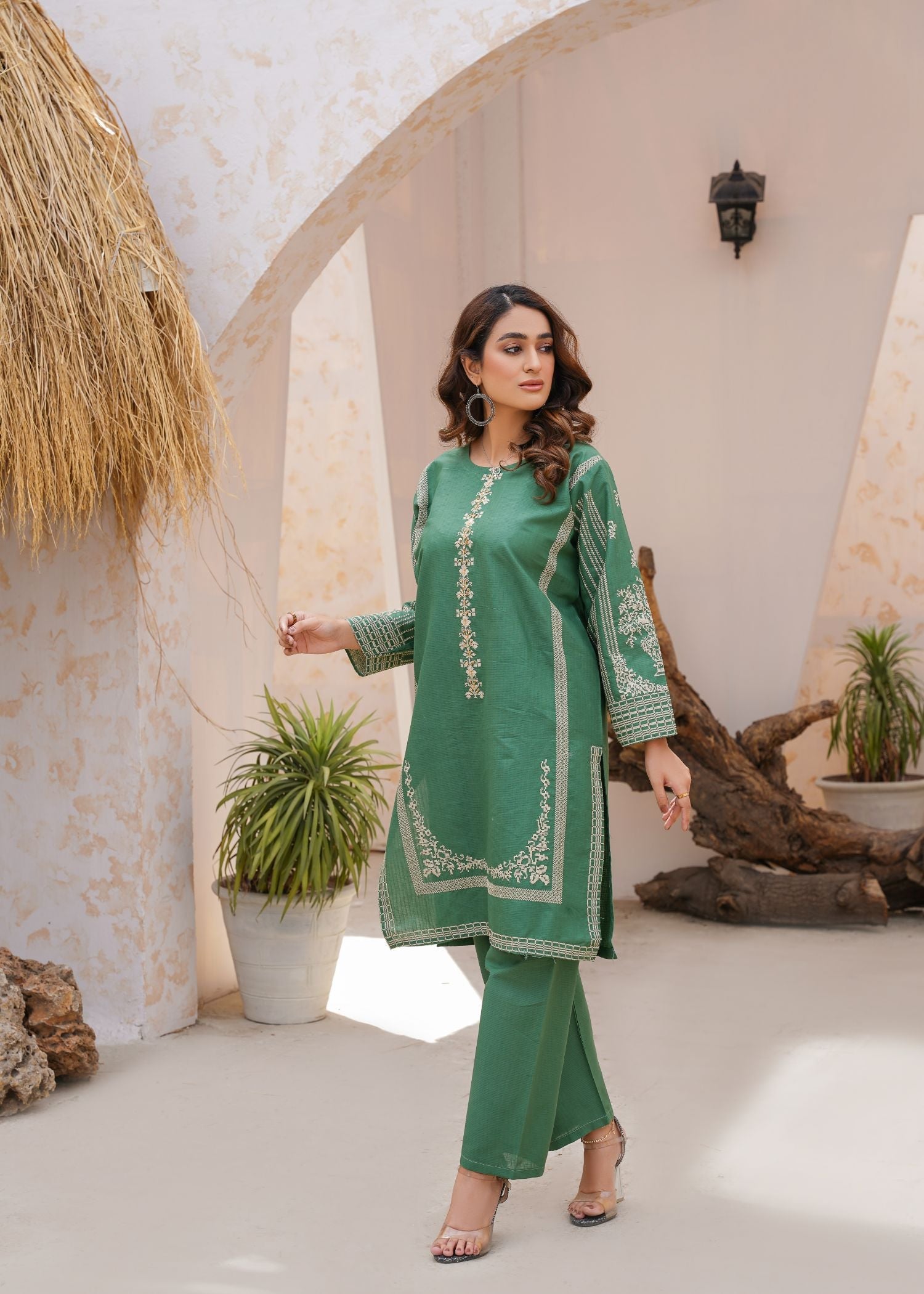 Rang Riwaj Adubi embroidered kurti set ready to wear Women 2pcs