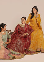Ayesha Closet Shadmani Burgundy Women 3pcs