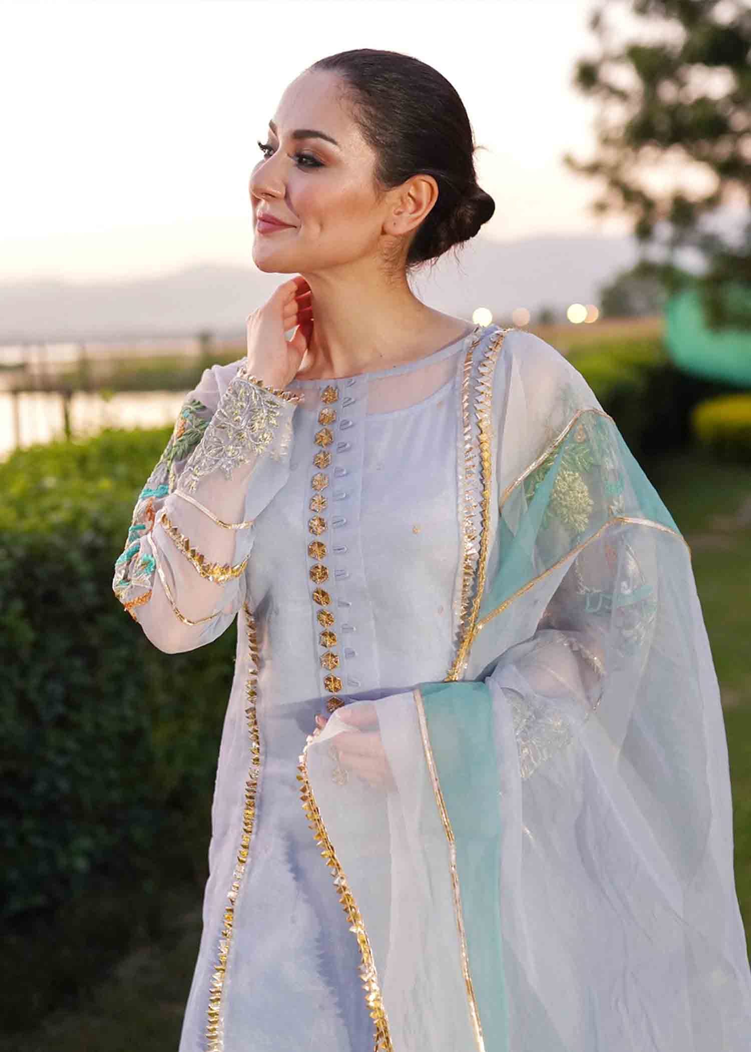 Hem Lotus Outfit Baby Blue Women 4pcs