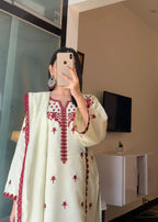 Ayesha B skin khadinet mehroon butti Women 3pcs