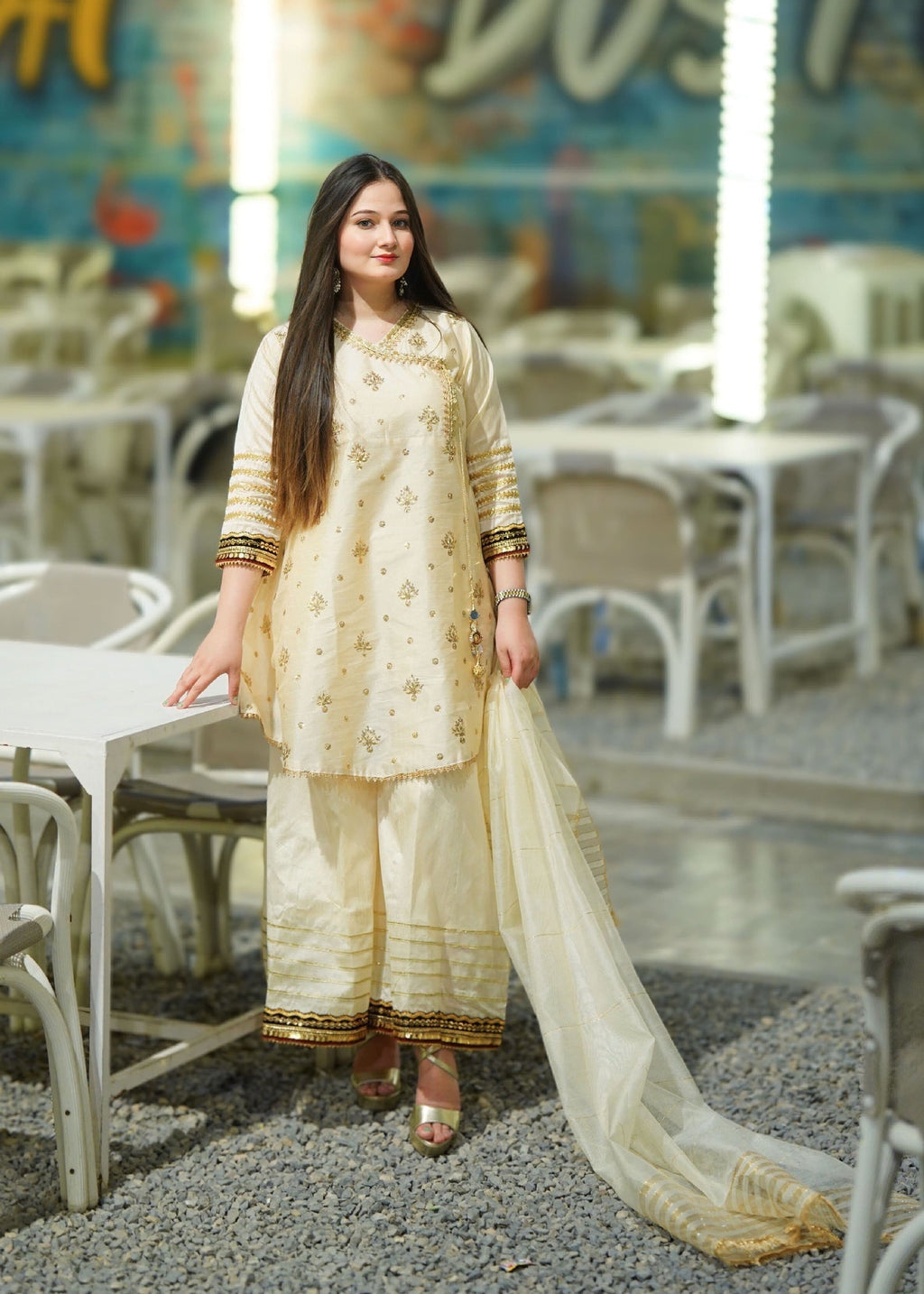 Four Season Boutique Dhaka Pilazo CREAM Women 3pcs