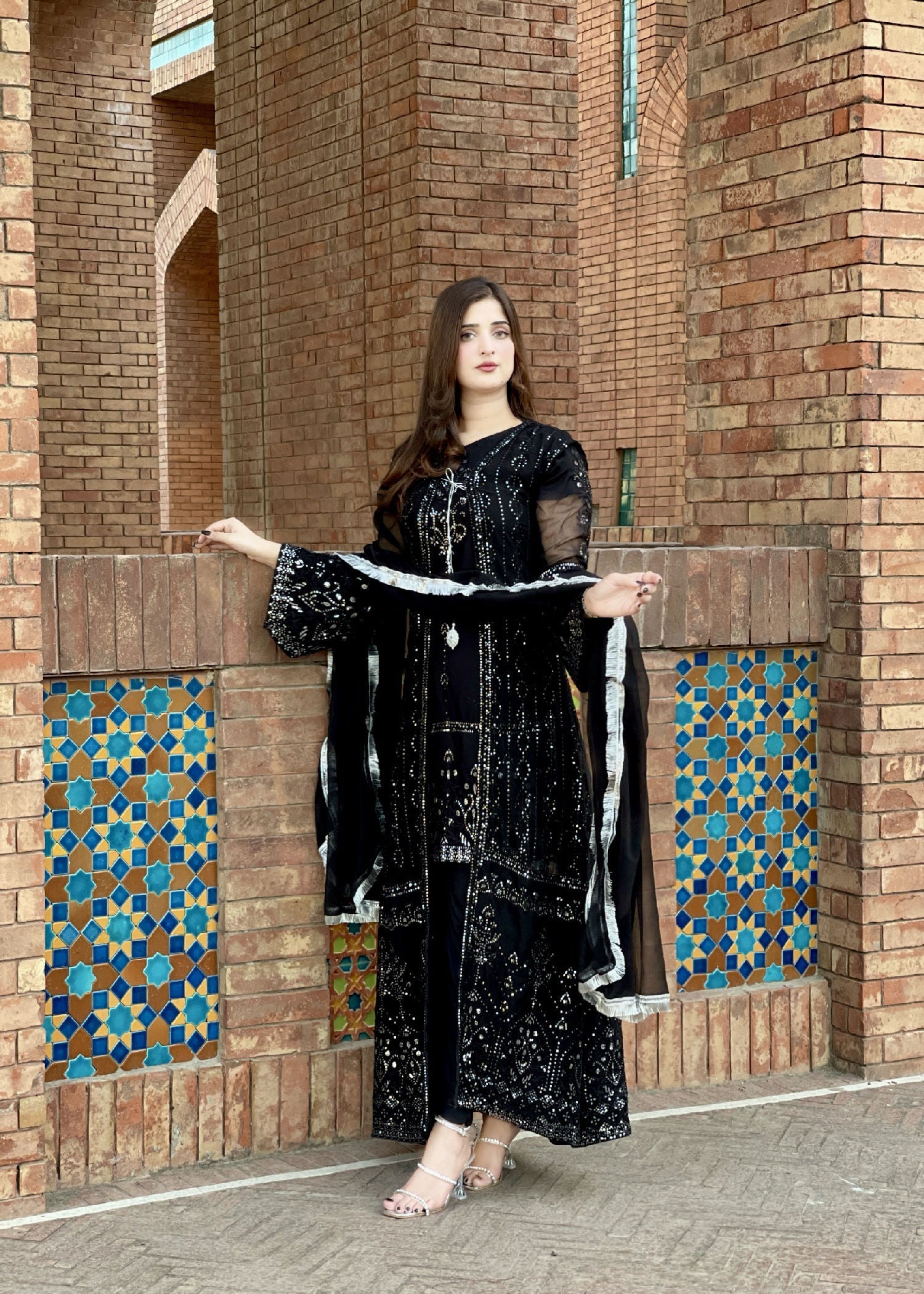 Rangoon Clothing Tajdar Midnight Black Women 4pcs
