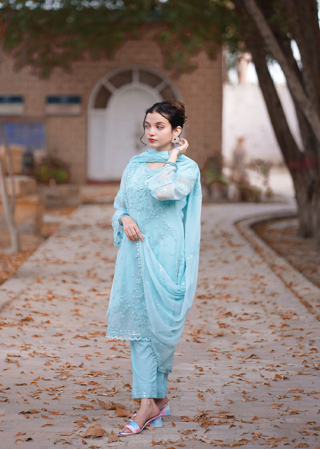 Four Season Boutique NIMRA CHIFFON ICEBLUE Women 3pcs