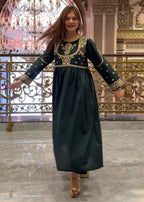 Atrangi GREEN EMBROIDERS FROCK DRESS (CC 642) Women