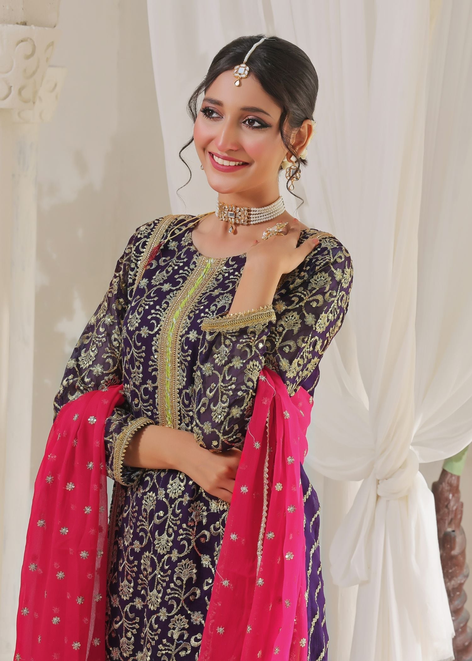 Ayesha Closet Preshy Gul Purple Delight Women 3pcs