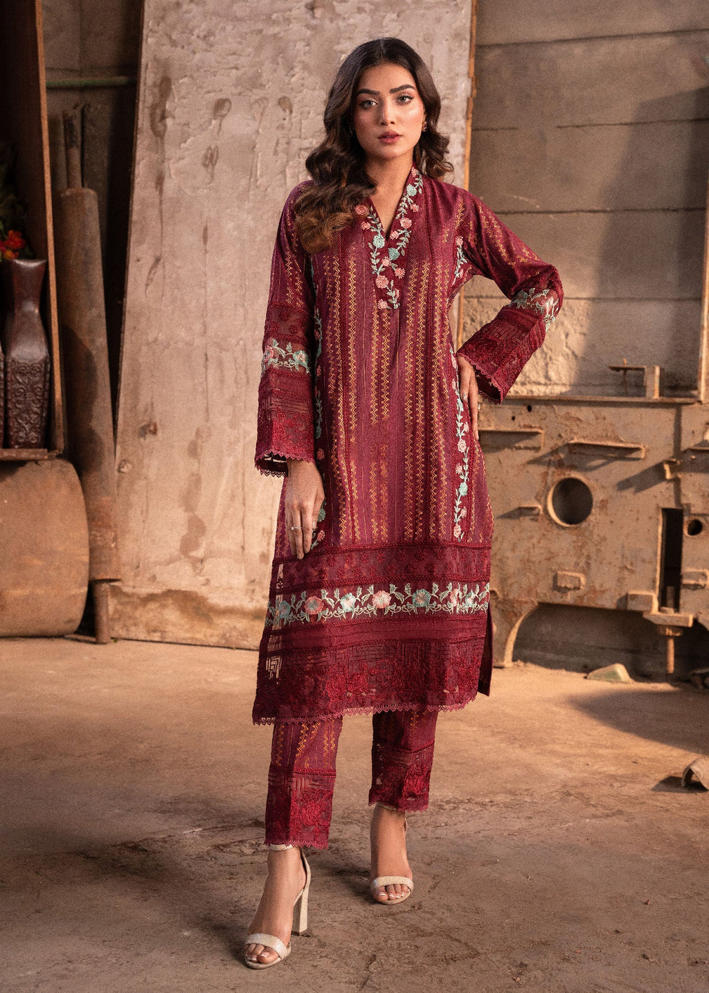 Sahibas By Mirza Jehanara Maroon Women 2pcs
