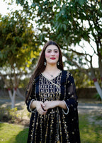Four Season Boutique Noor E Hania Angrakha Black Women 3pcs