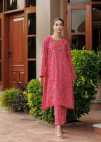 Zarasi Fuchsia Stitched Lawn Suit | Timeless Bloom Women 2pcs