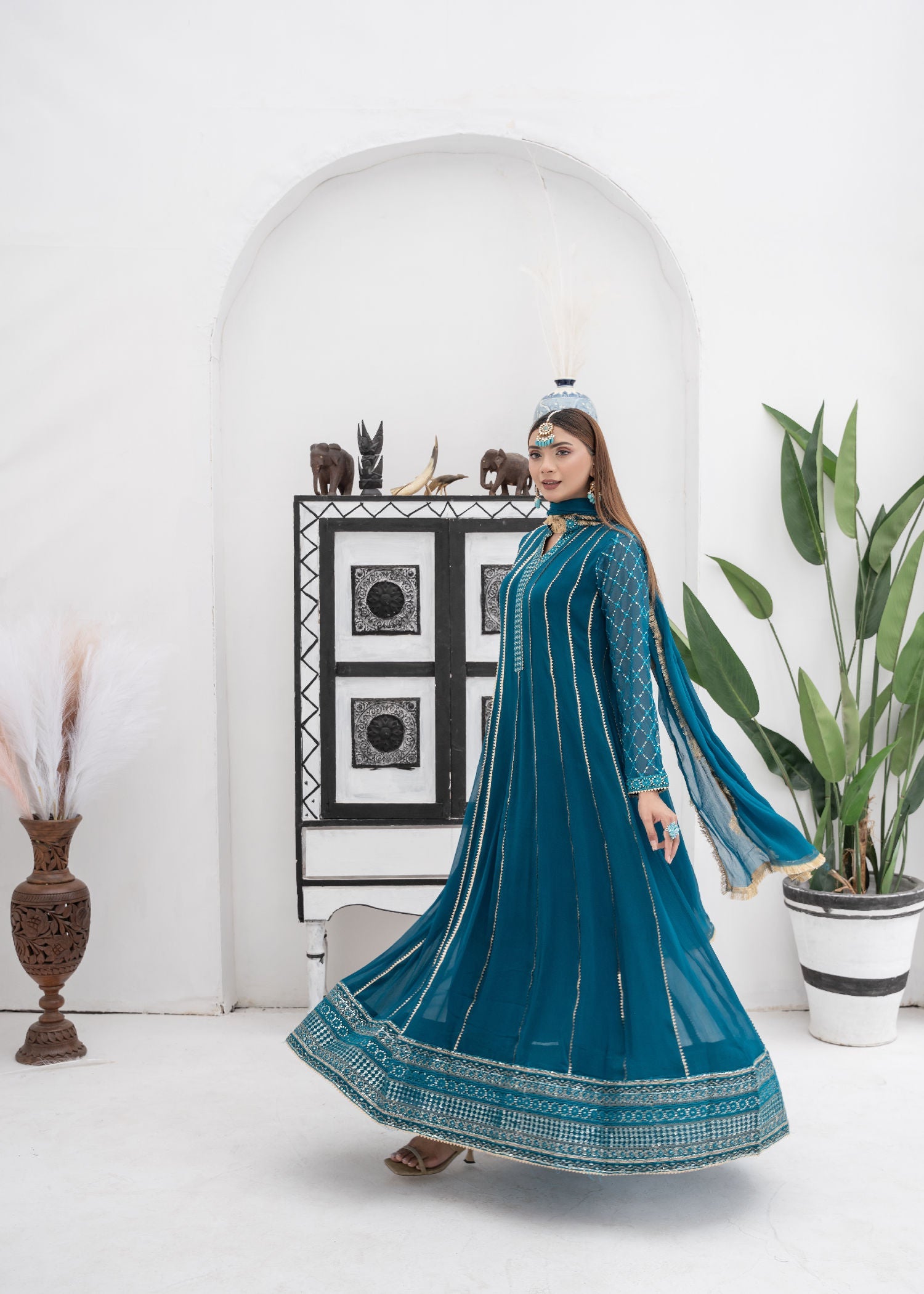 Manahils KURTI 106 TEAL Women 3pcs