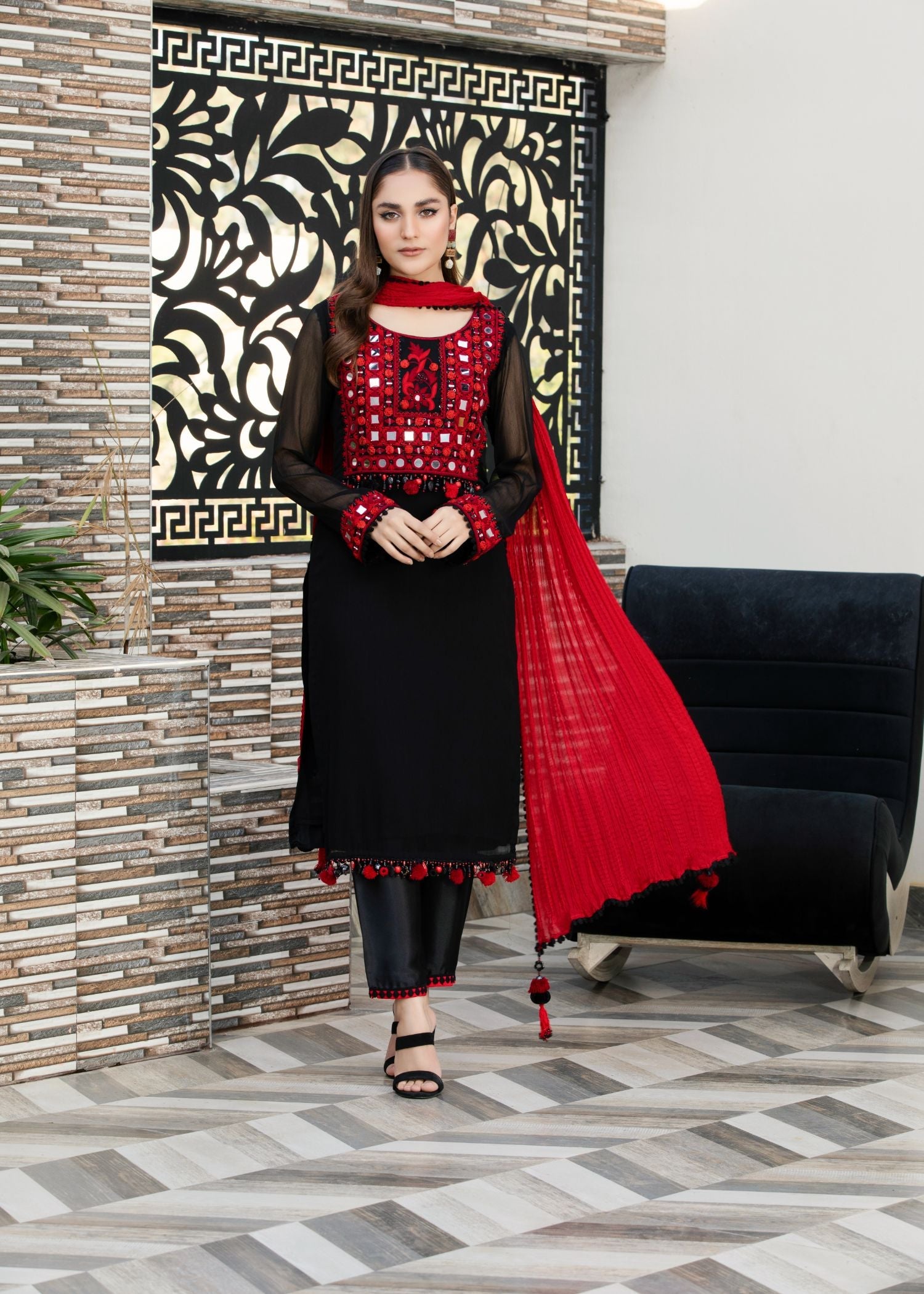 Khuda Baksh Creations Z 297 Black Women 4pcs