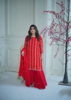Rangoon Clothing Tashir Red Women 3pcs