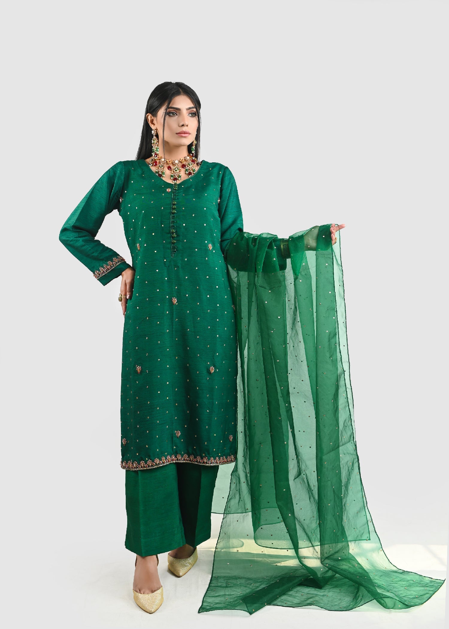 Unaiza Mir Emerald Coord Set Women 2pcs