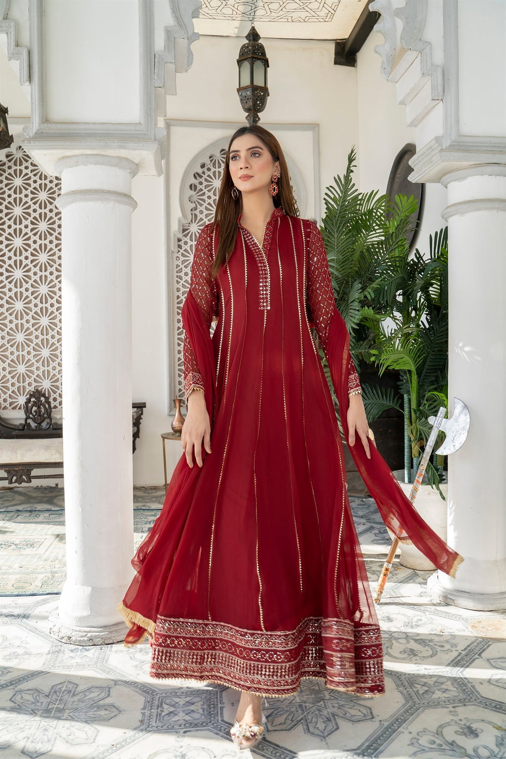 Manahils MAXI 106 MEHROON Women 3pcs