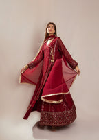 Manahils Angrakha 099 MELANIE MEHROON Women 3pcs