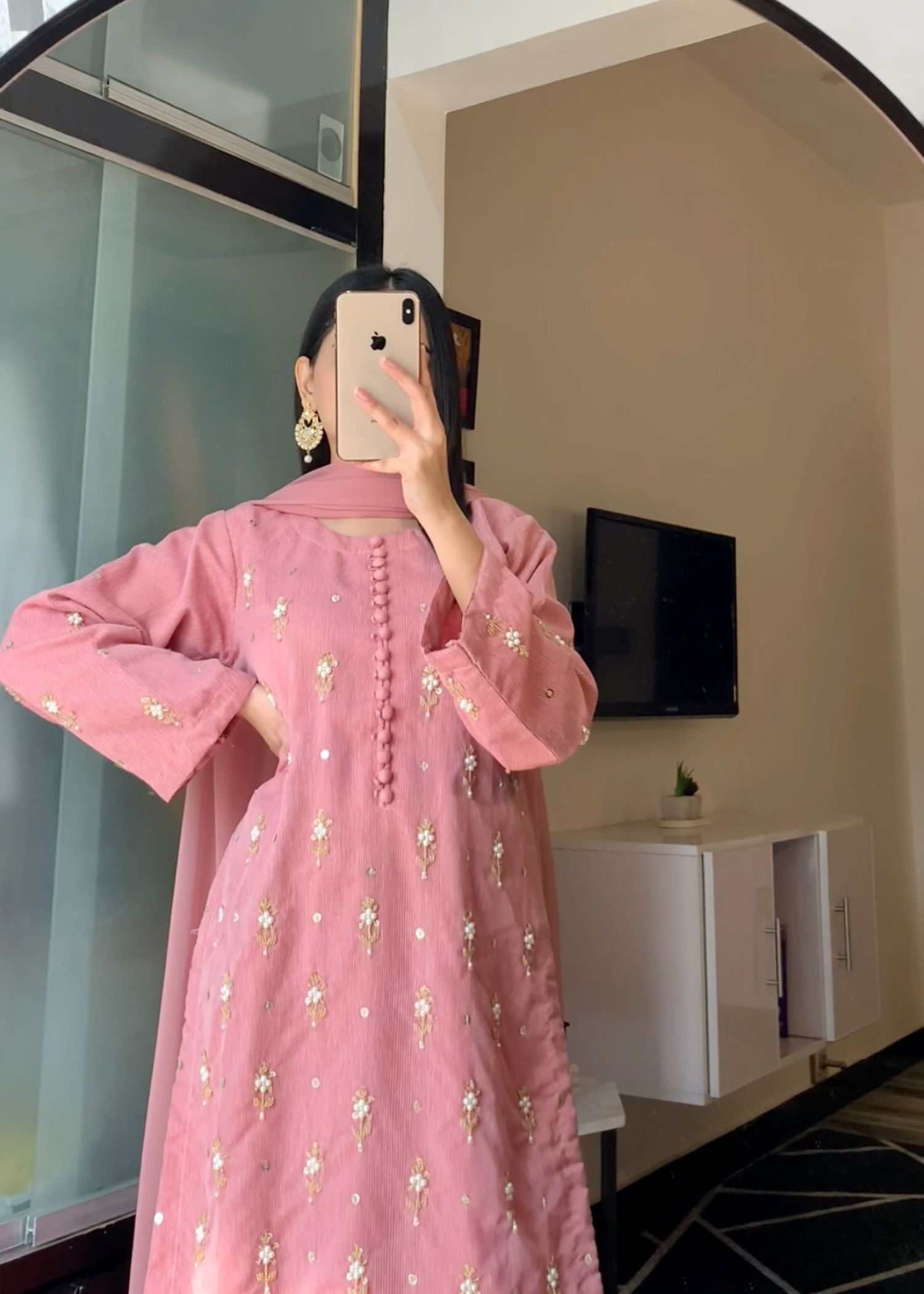 Ayesha B handwork falak pink Women 3pcs