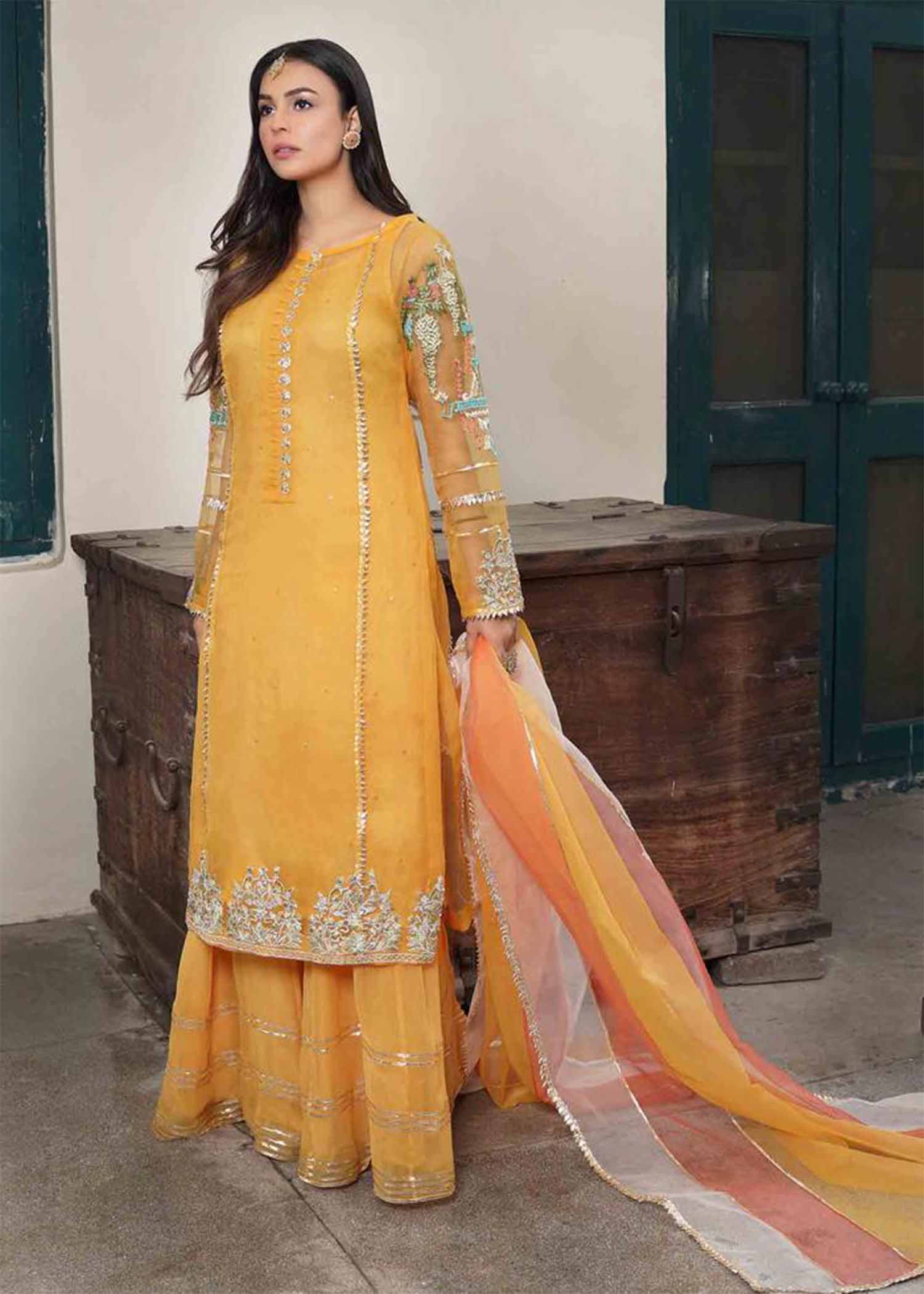 Hem Lotus Outfit Saffron Women 4pcs