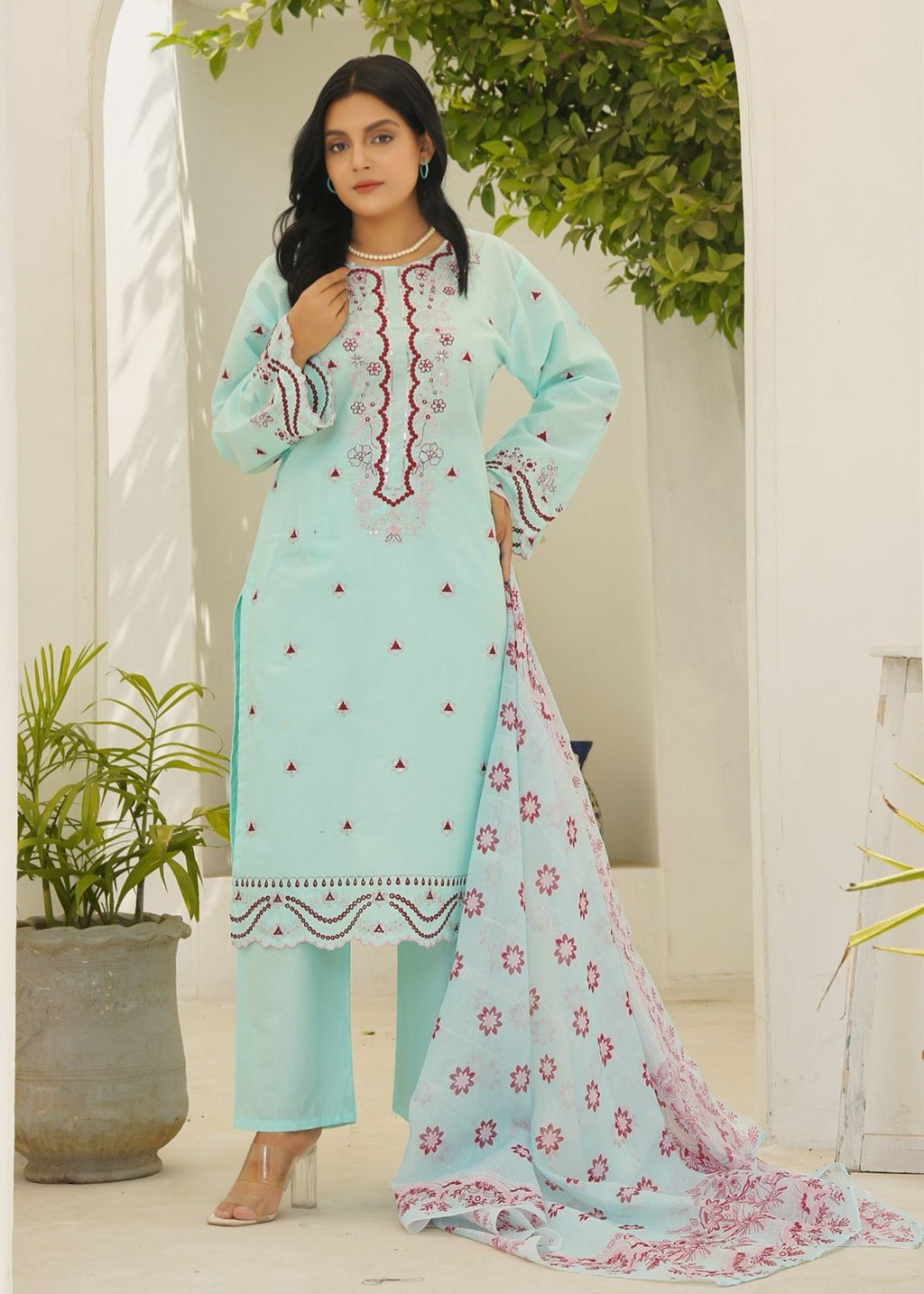 Stylish Collection PAKEEZA SKY BLUE Women 3pcs