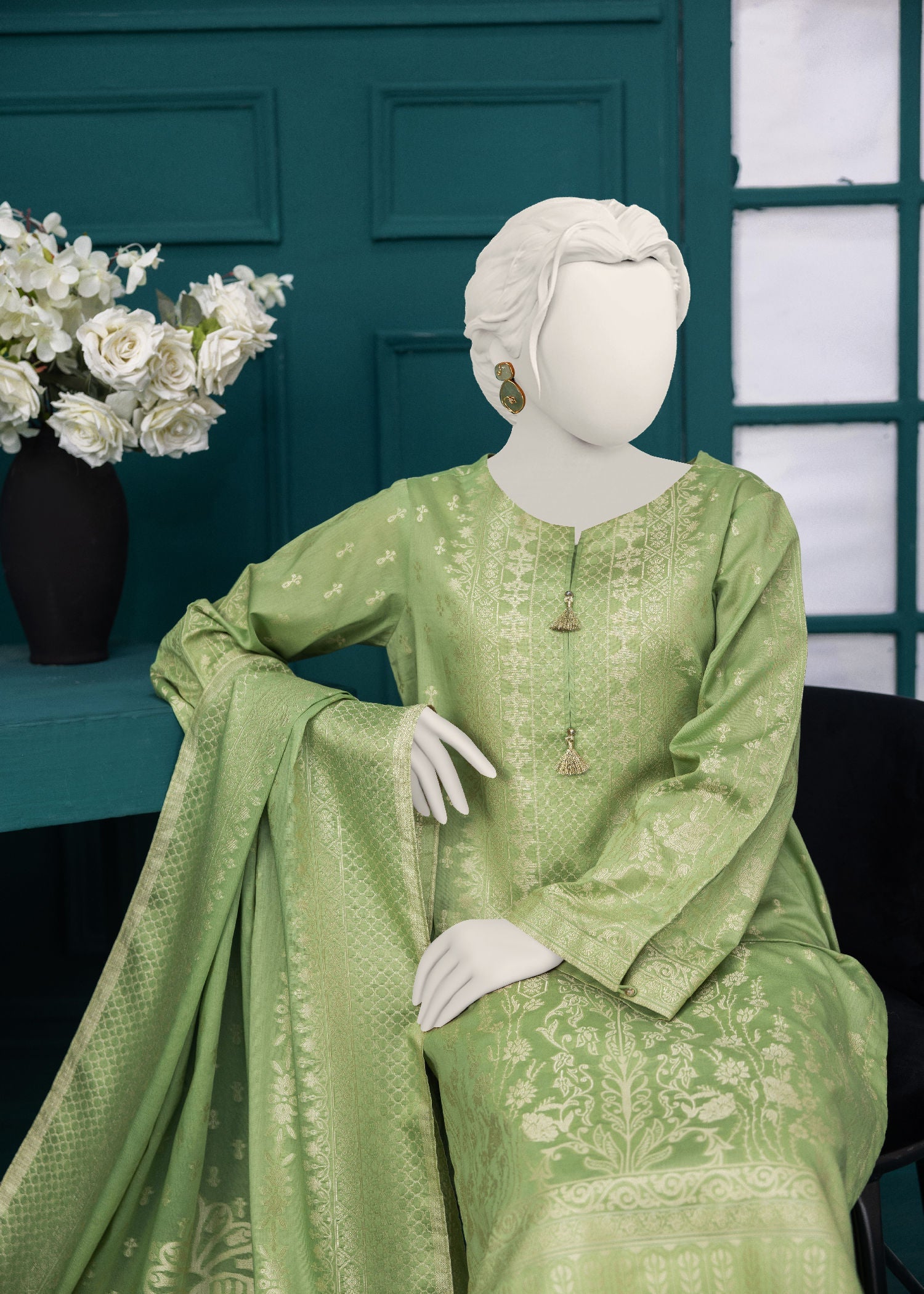 Narmin NPS3057 Jacquard Lawn Stitched Women 3pcs