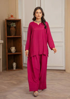 Akhrot Clothing FARSHI SHALWAR MAGENTA Women 2pcs