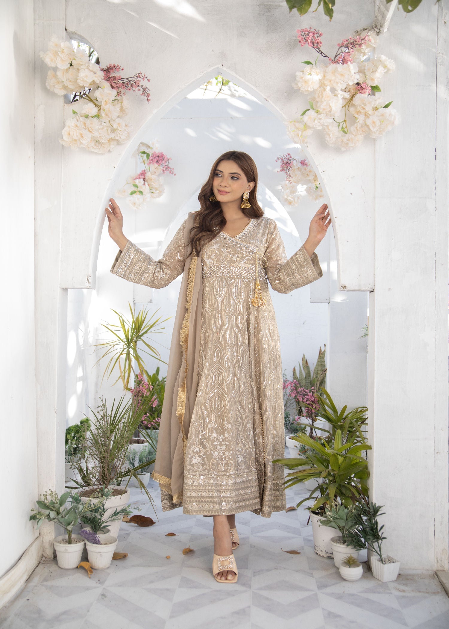 Manahils KURTI 105 CAMEL BROWN Women 3pcs