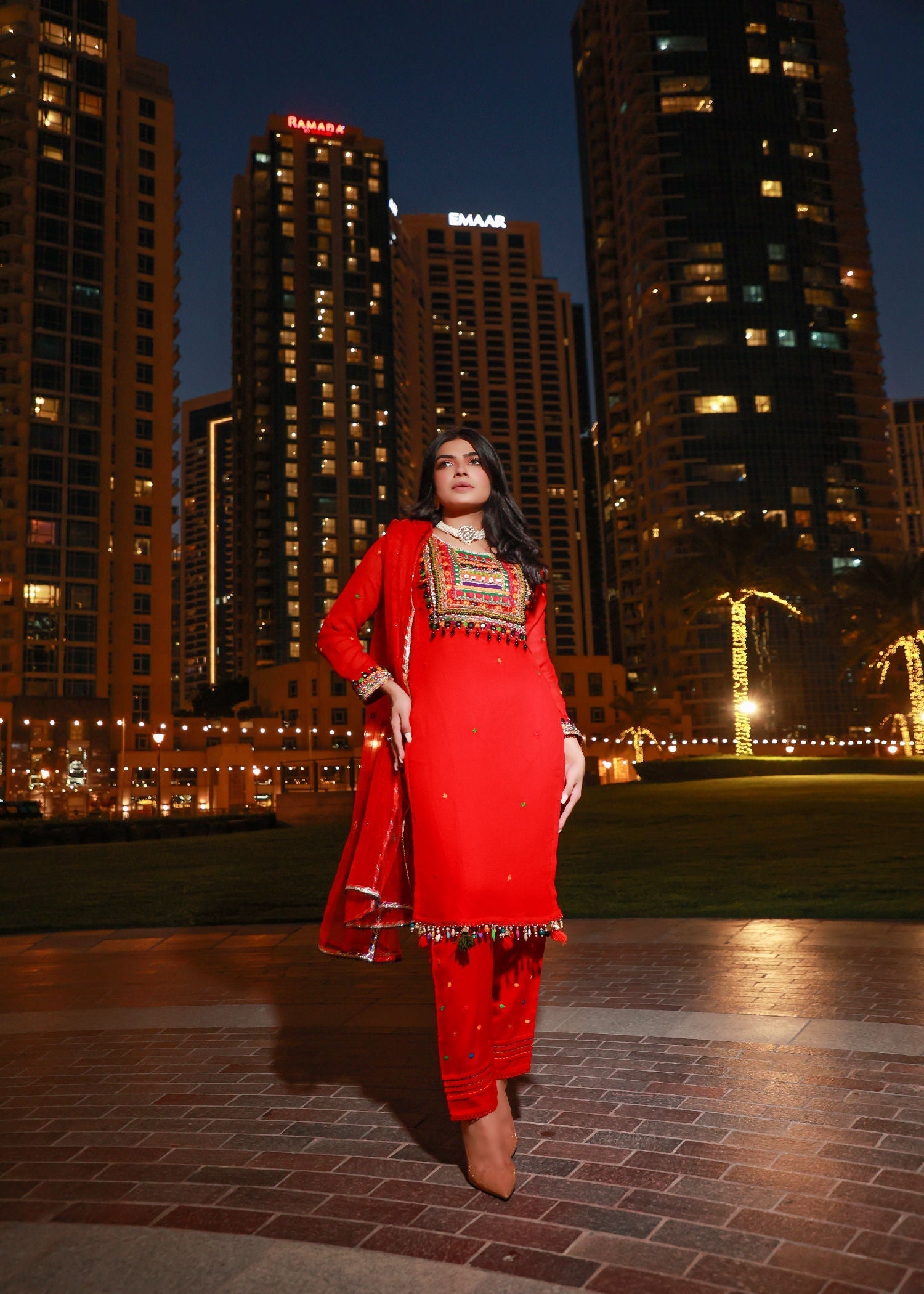 Khuda Baksh Creations Z 282 Red Women 4pcs