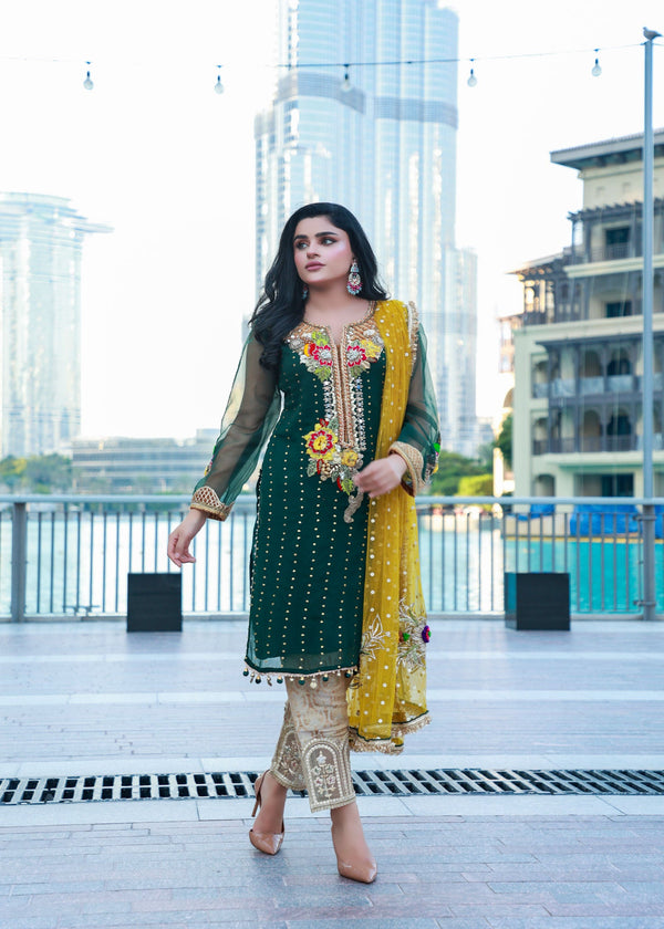 Khuda Baksh Creations Z 279 Green Women 4pcs