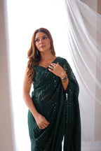 Spark Wear Emerald Saree Women 3pcs