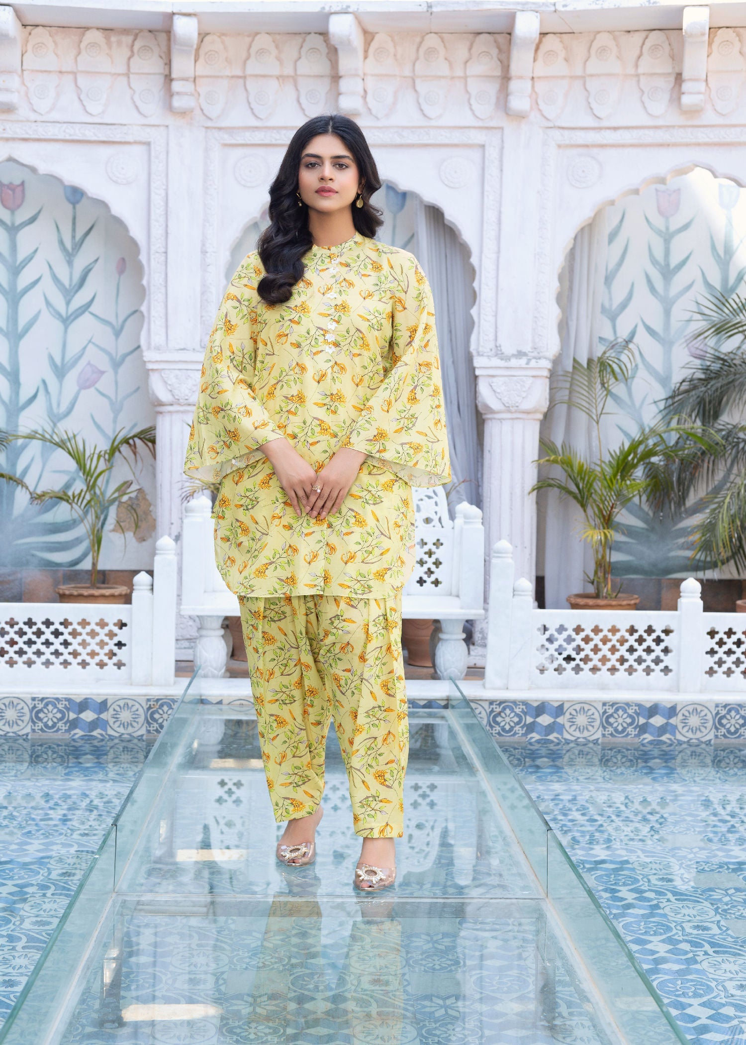Zarsah Yellow Printed Suit ZSS 1003 Women 2pcs