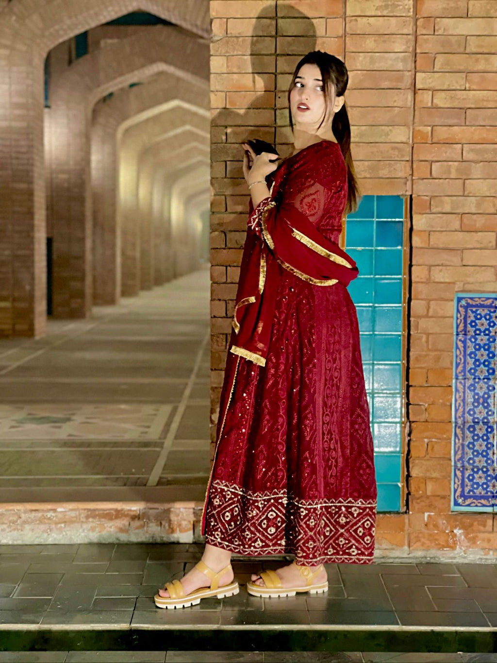 Four Season Boutique MONA ANGRAKHA MAROON Women 3pcs