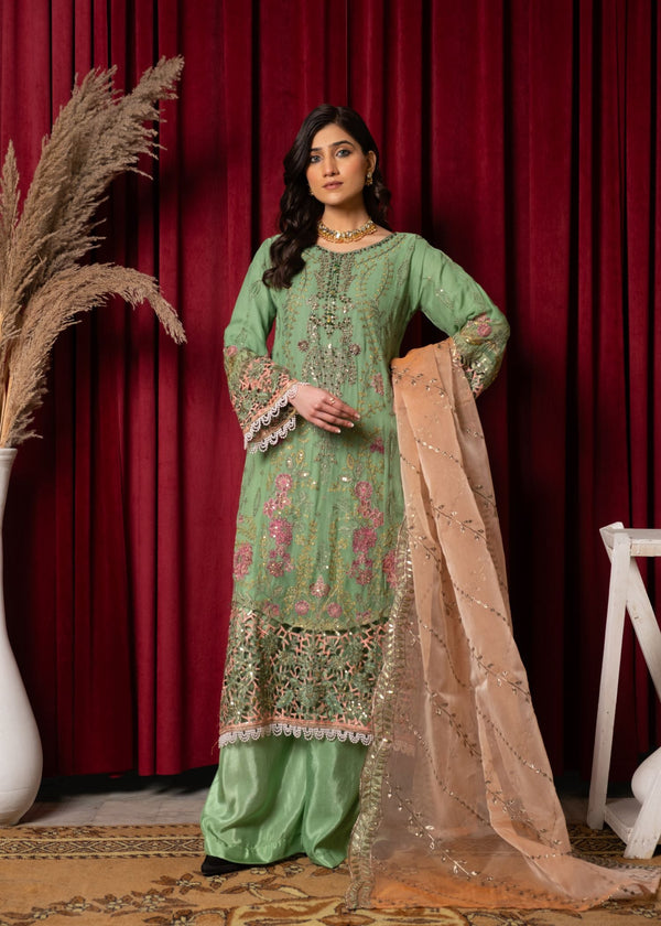 Pehnawa By Bin Akram’s LUXE PISTACHIO DELIGHT CHIFFON Women 3pcs