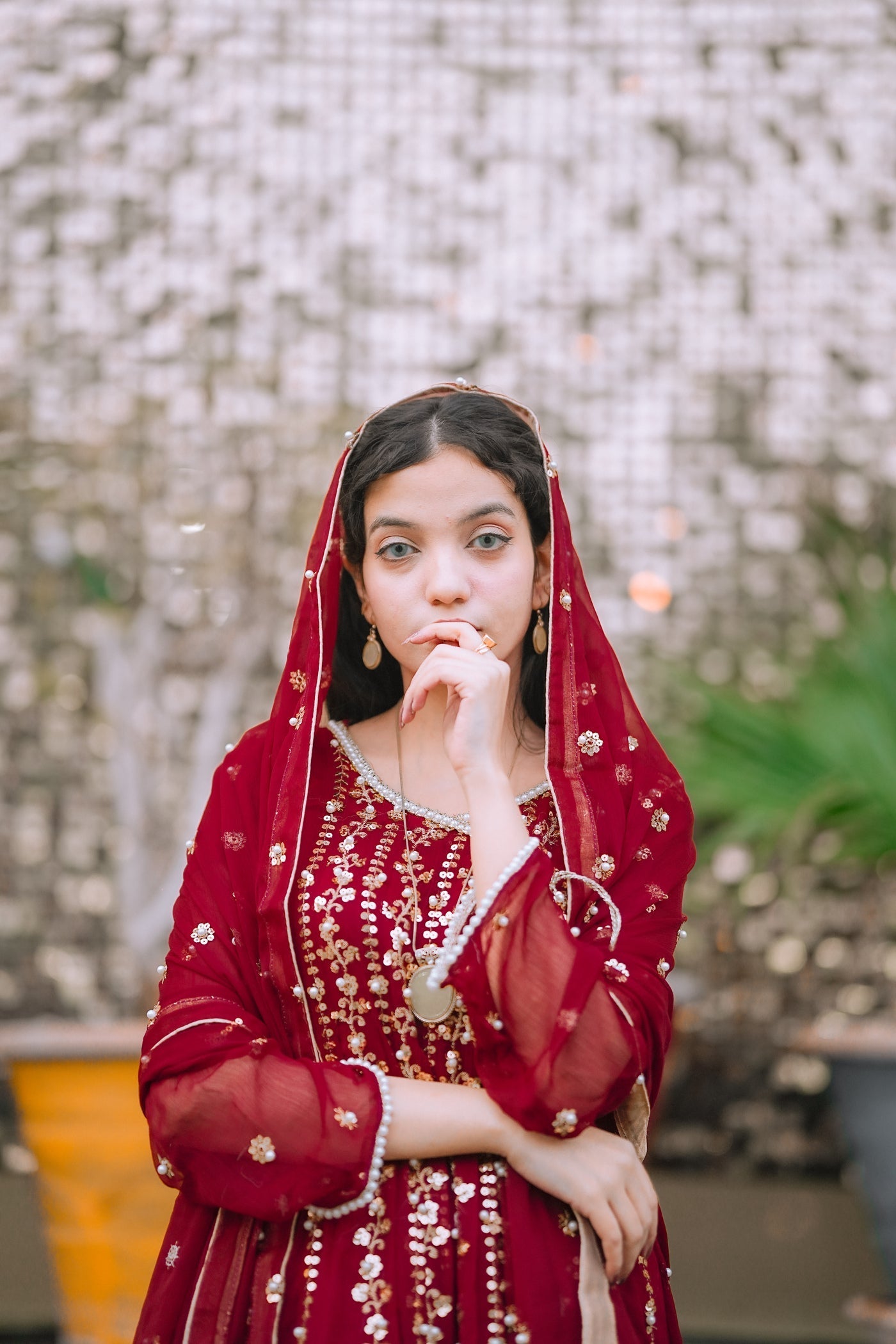 Four Season Boutique NOOR E HANIA ANGRAKHA MAROON Women 3pcs