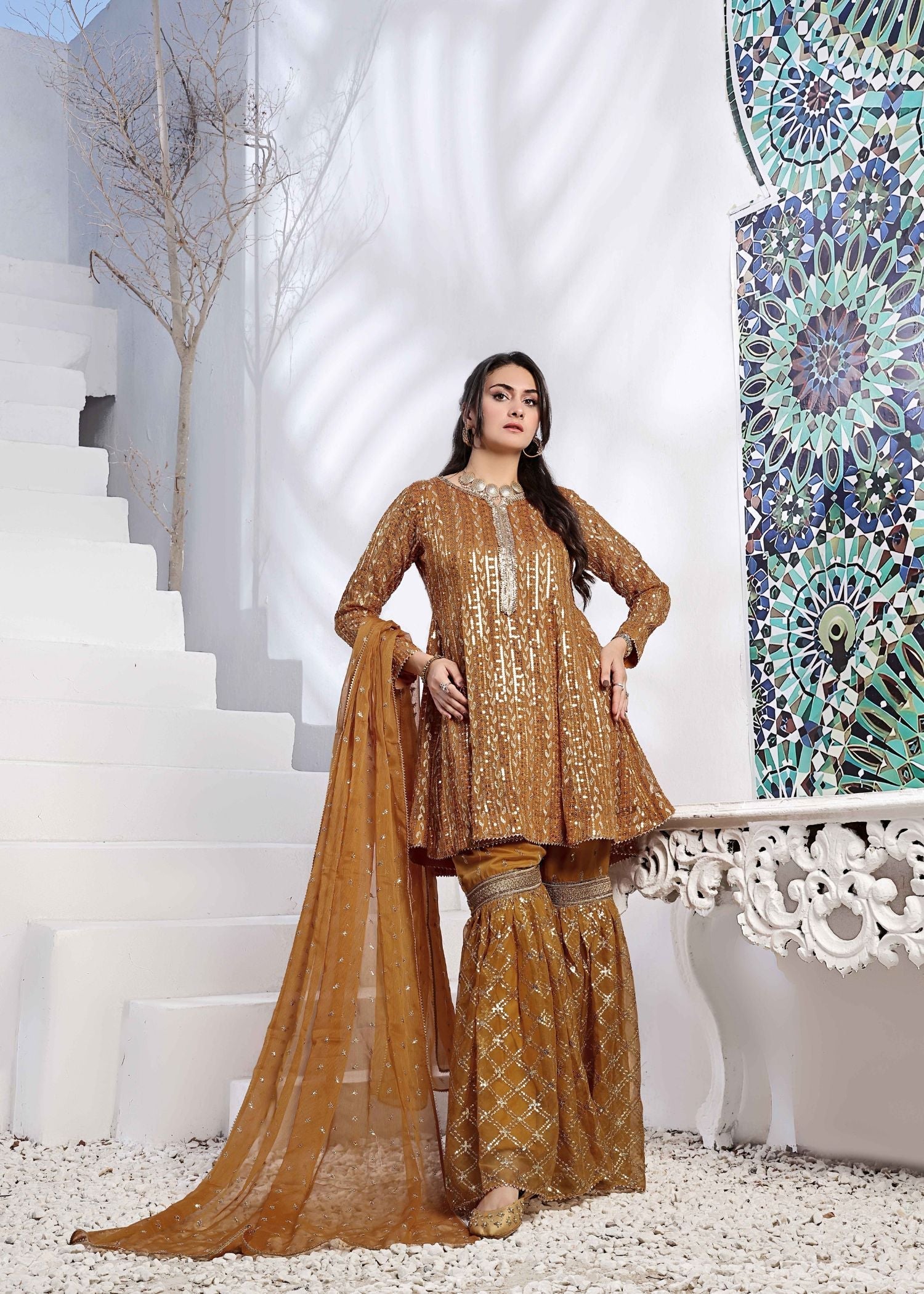 Ayesha Closet Preshy Gul Mustard Women 3pcs